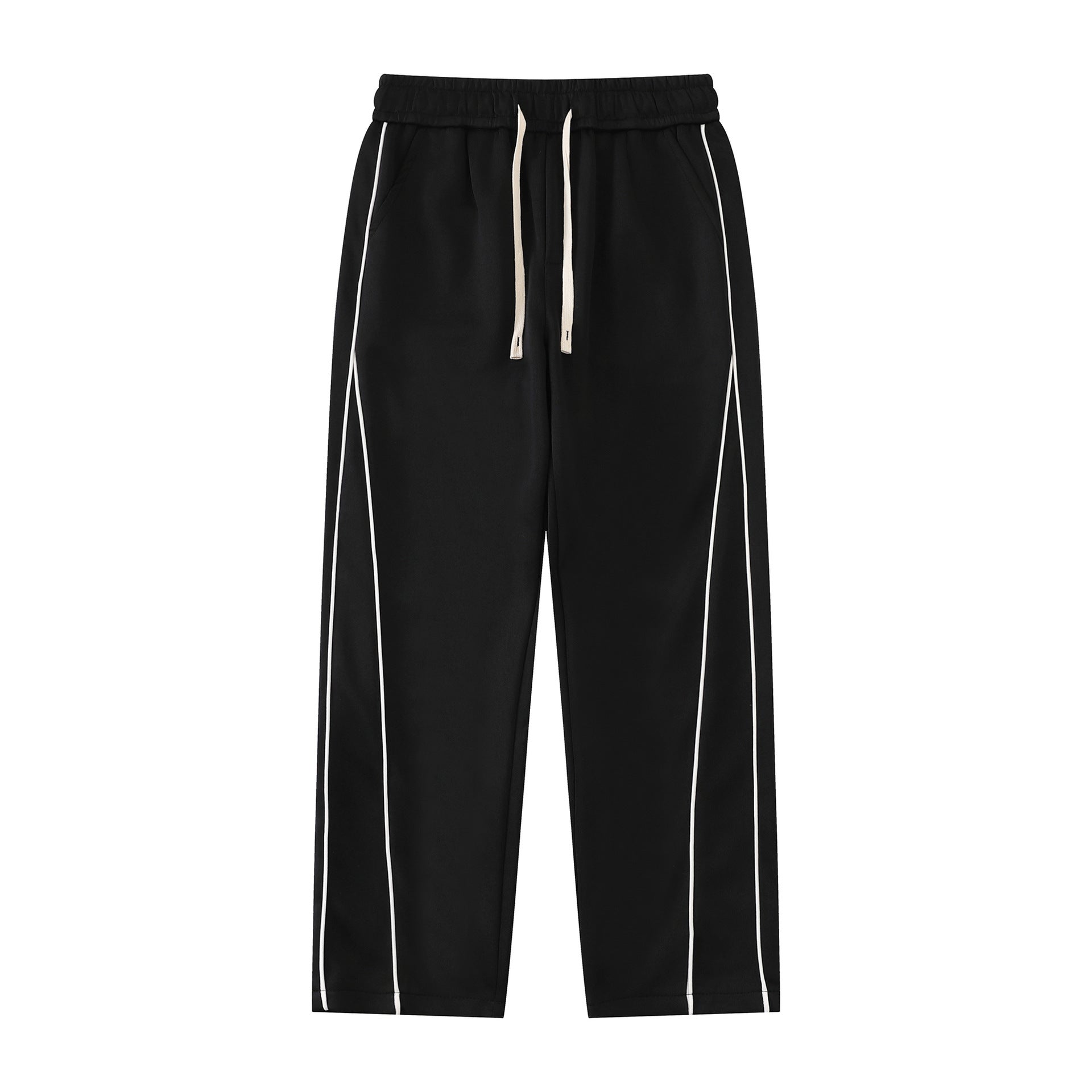 Retro Loose And Simple Color Collision Design Casual Trousers