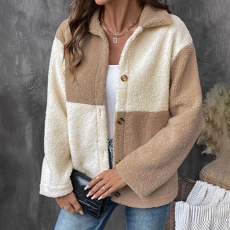 Thickened Assorted Color Single-breasted Lapel Casual Jacket