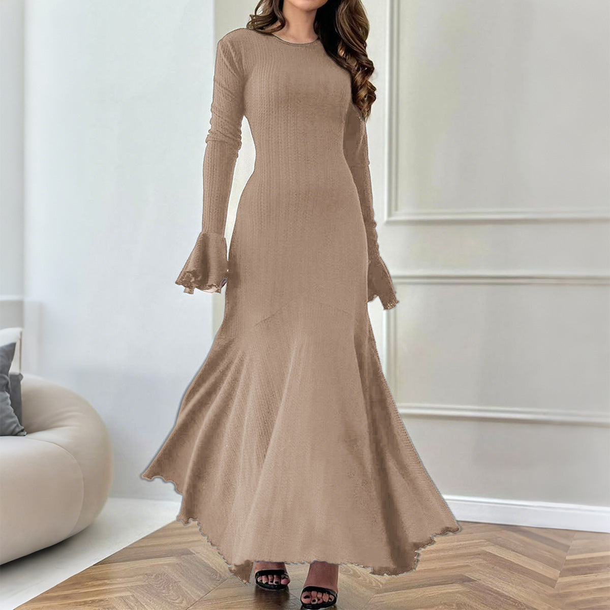 Slim Fit Sweater Long Skirt Dress Women