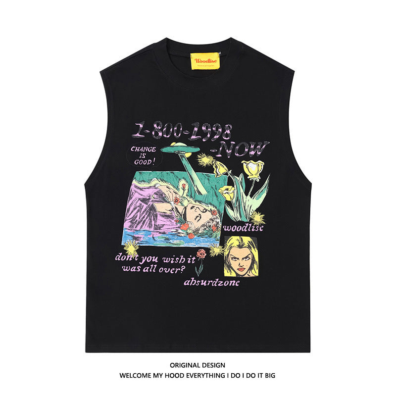 Design Printed Cotton Vest For Men