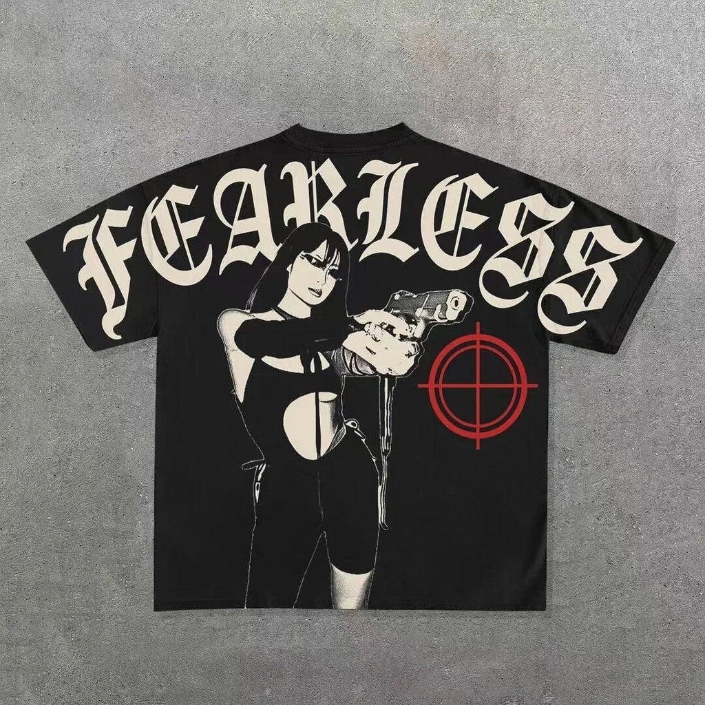 Men Hip Hop Gothic Graphic T-shirt