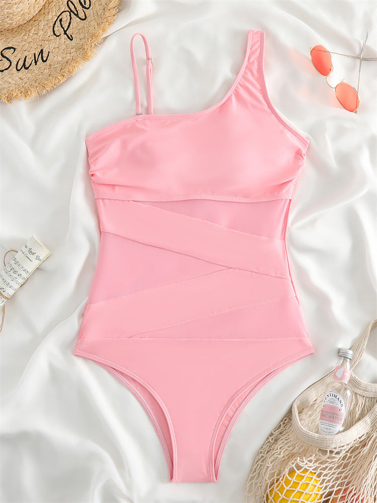 Sexy Silk One-piece Swimsuit Women's Jumpsuit