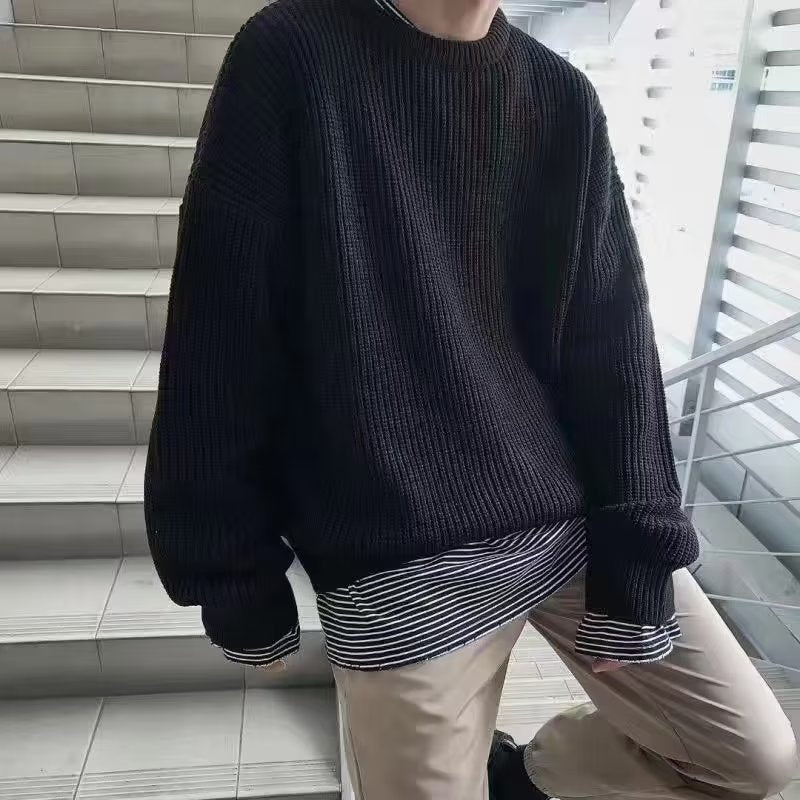 Loose Casual Retro Trendy Underwear Crew Neck Sweater