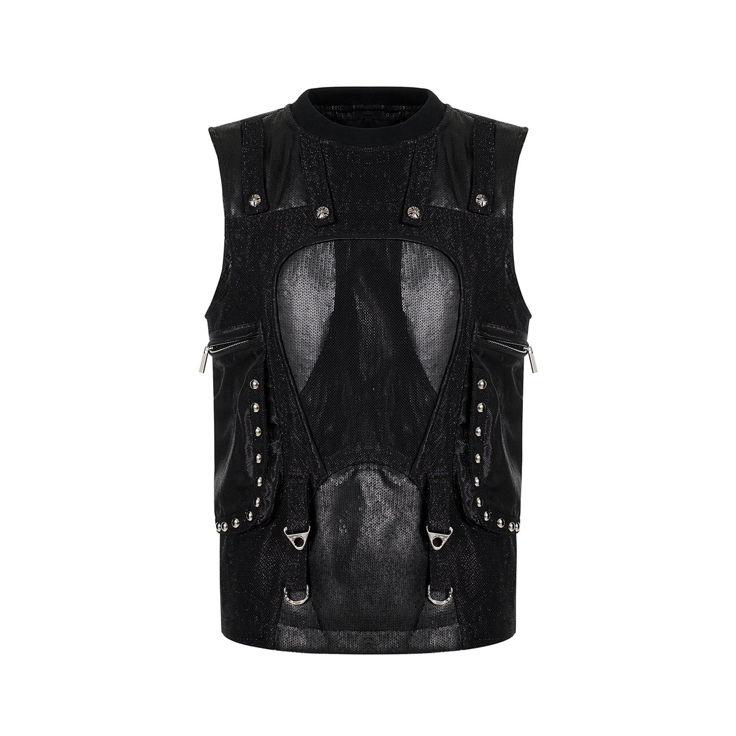 Sequined Vest Men's Summer Structure Multi-pocket