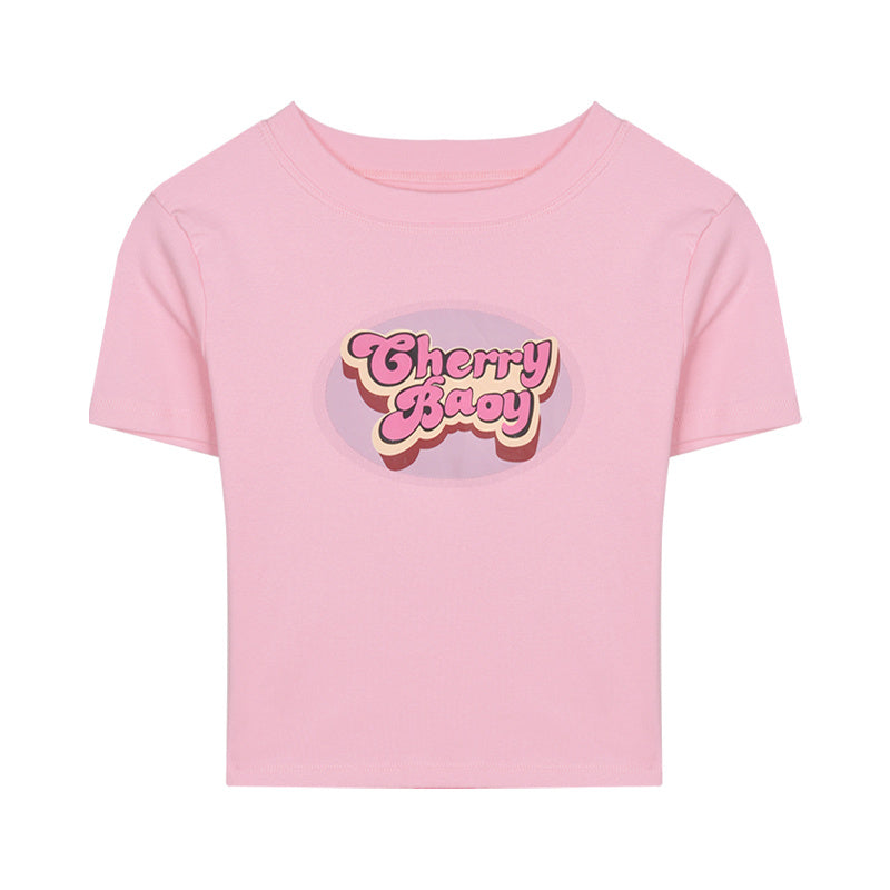 Cute And Sweet Letter Printed T-Shirt Women Summer
