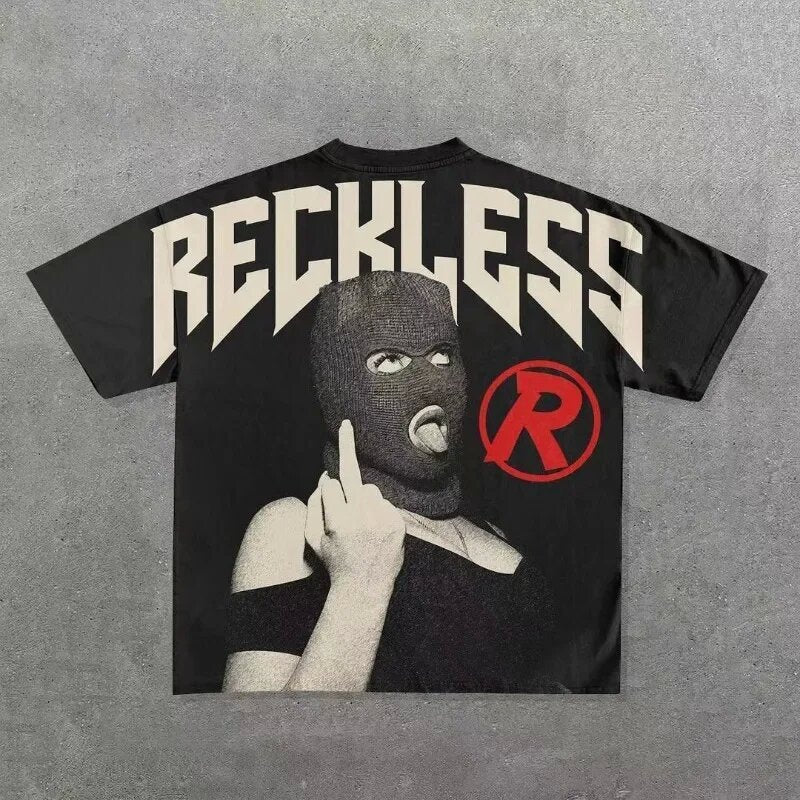 Men Hip Hop Gothic Graphic T-shirt