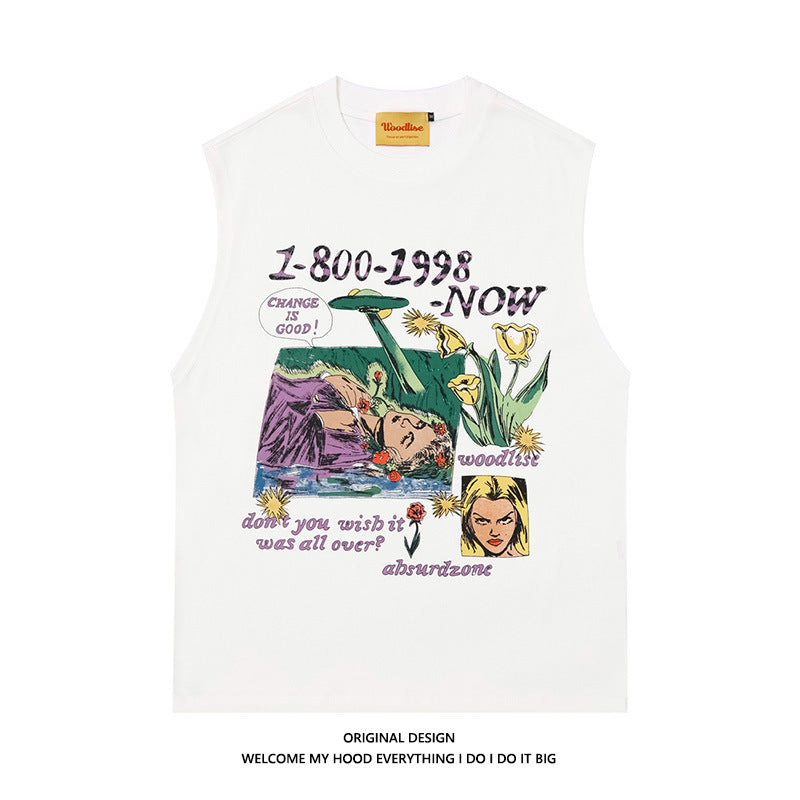 Design Printed Cotton Vest For Men