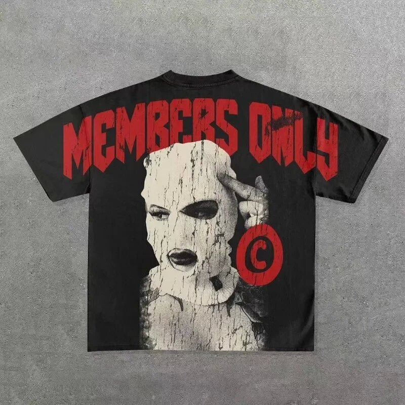 Men Hip Hop Gothic Graphic T-shirt