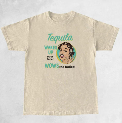 Enjoy Tequila Retro Graphic Tees Women Cute Funny Alcoh