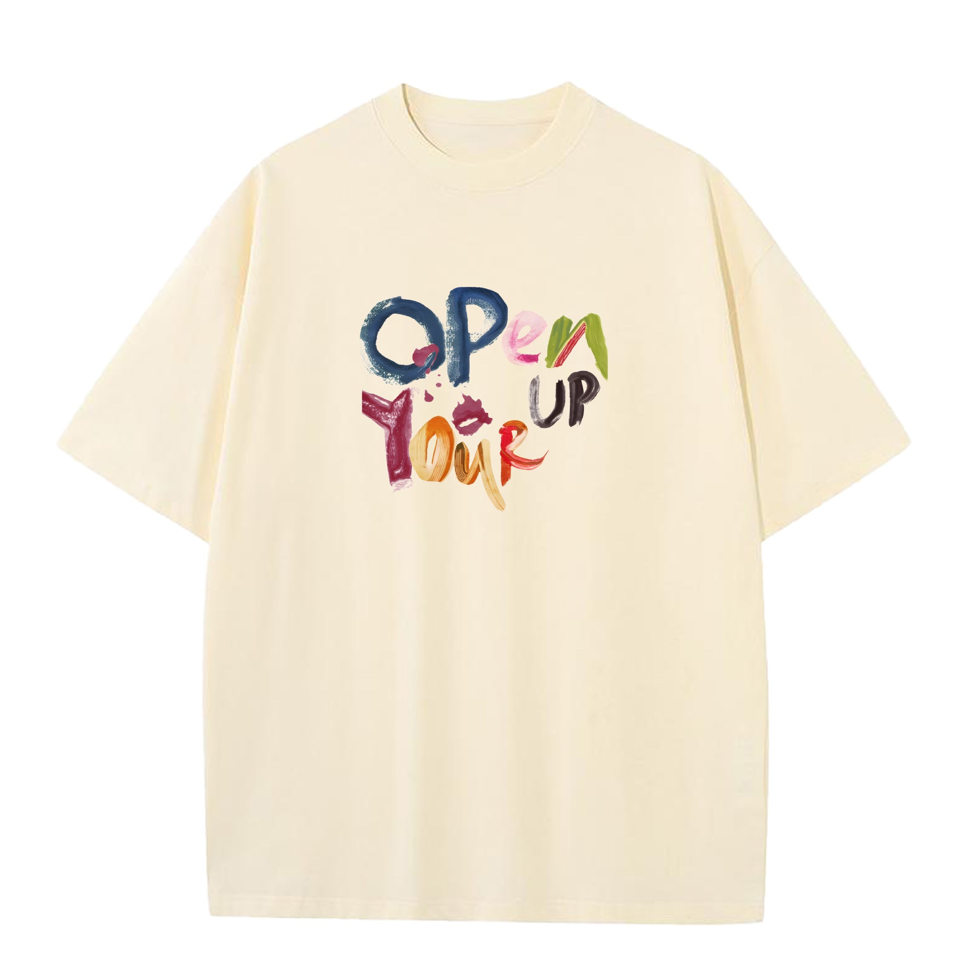 Spray Pure Cotton Retro Printed Casual Loose All-match T-shirt