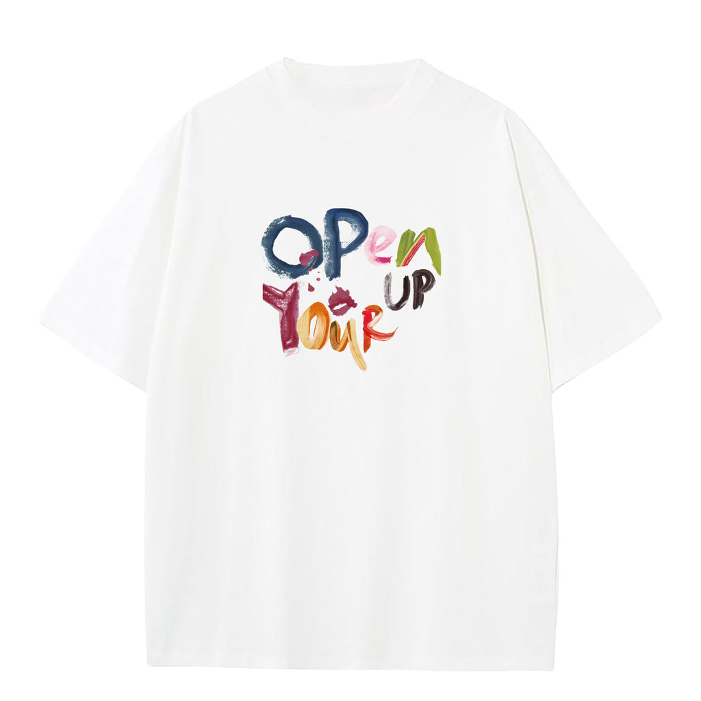 Spray Pure Cotton Retro Printed Casual Loose All-match T-shirt