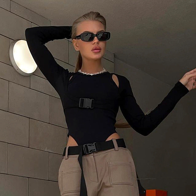 Fashion Personality Slim Fit Solid Color Jumpsuit
