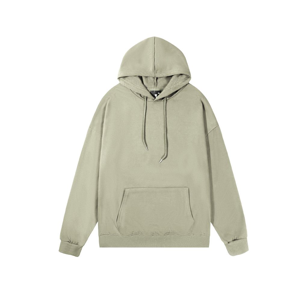 Spring And Autumn Drop Shoulder Loose Solid Color Hooded Sweater For Men And Women