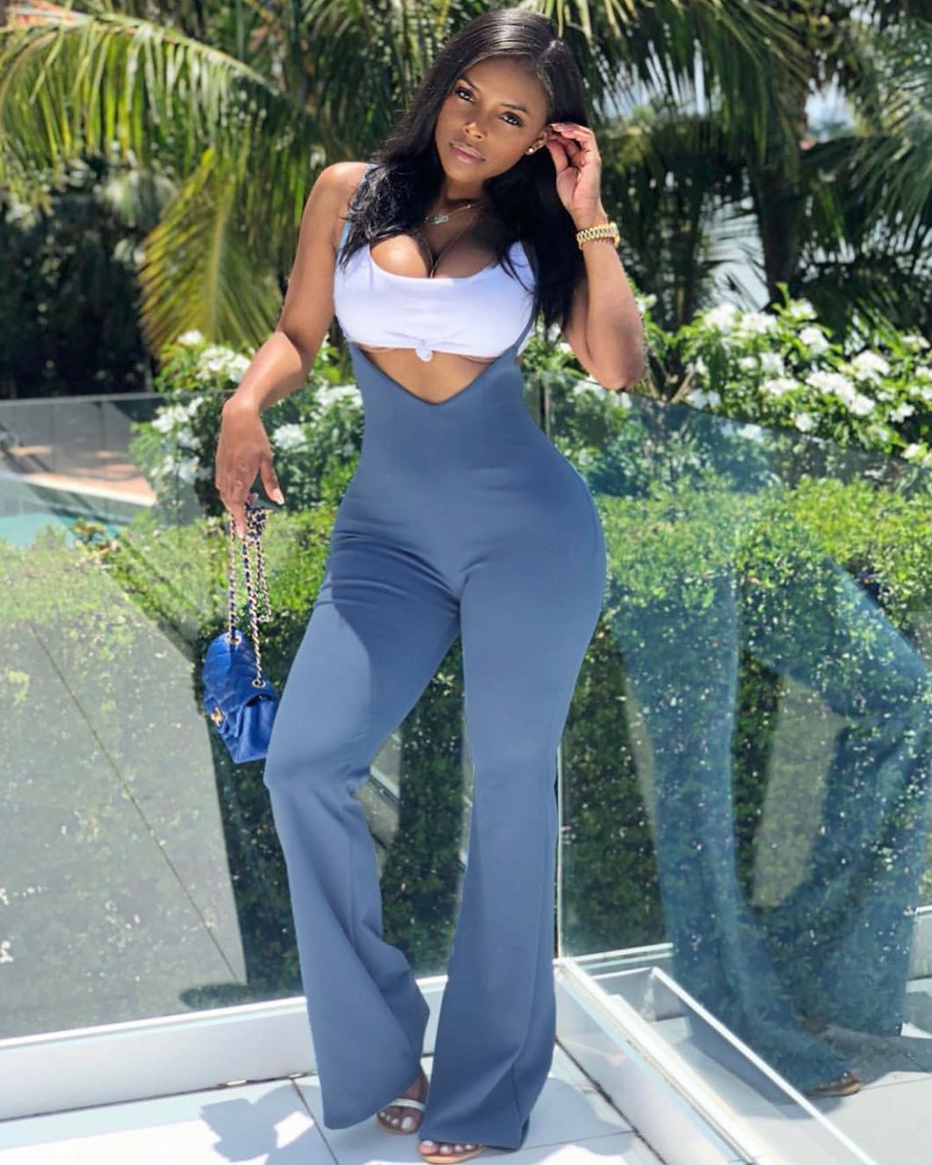 Women's Wear Slim-fit Casual Suspender Jumpsuit