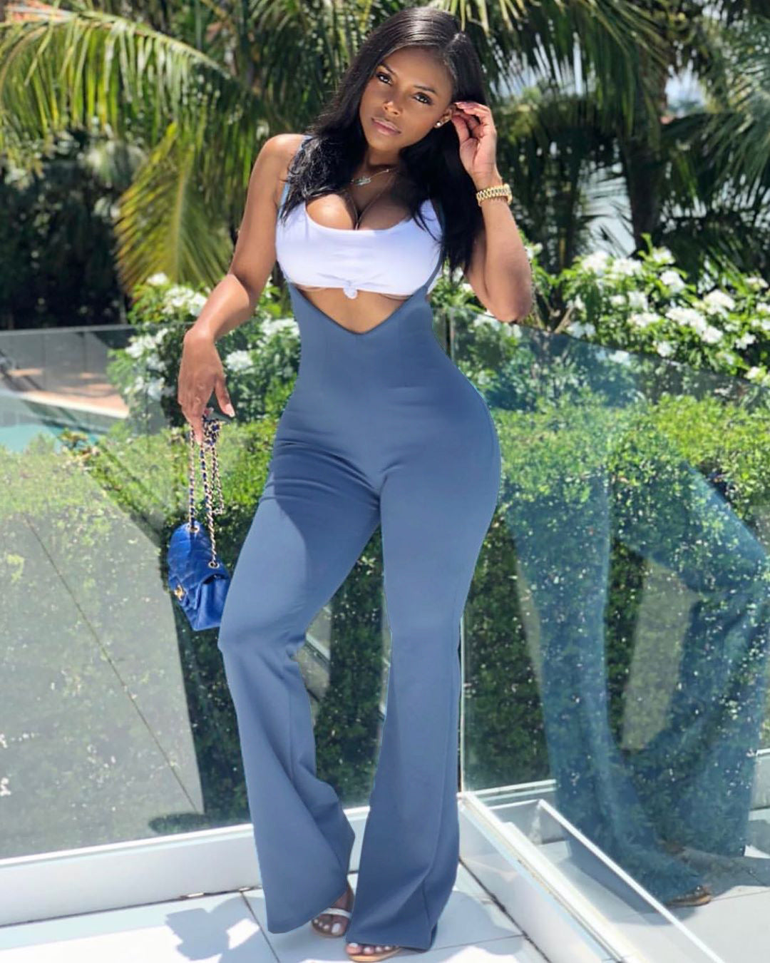 Women's Wear Slim-fit Casual Suspender Jumpsuit