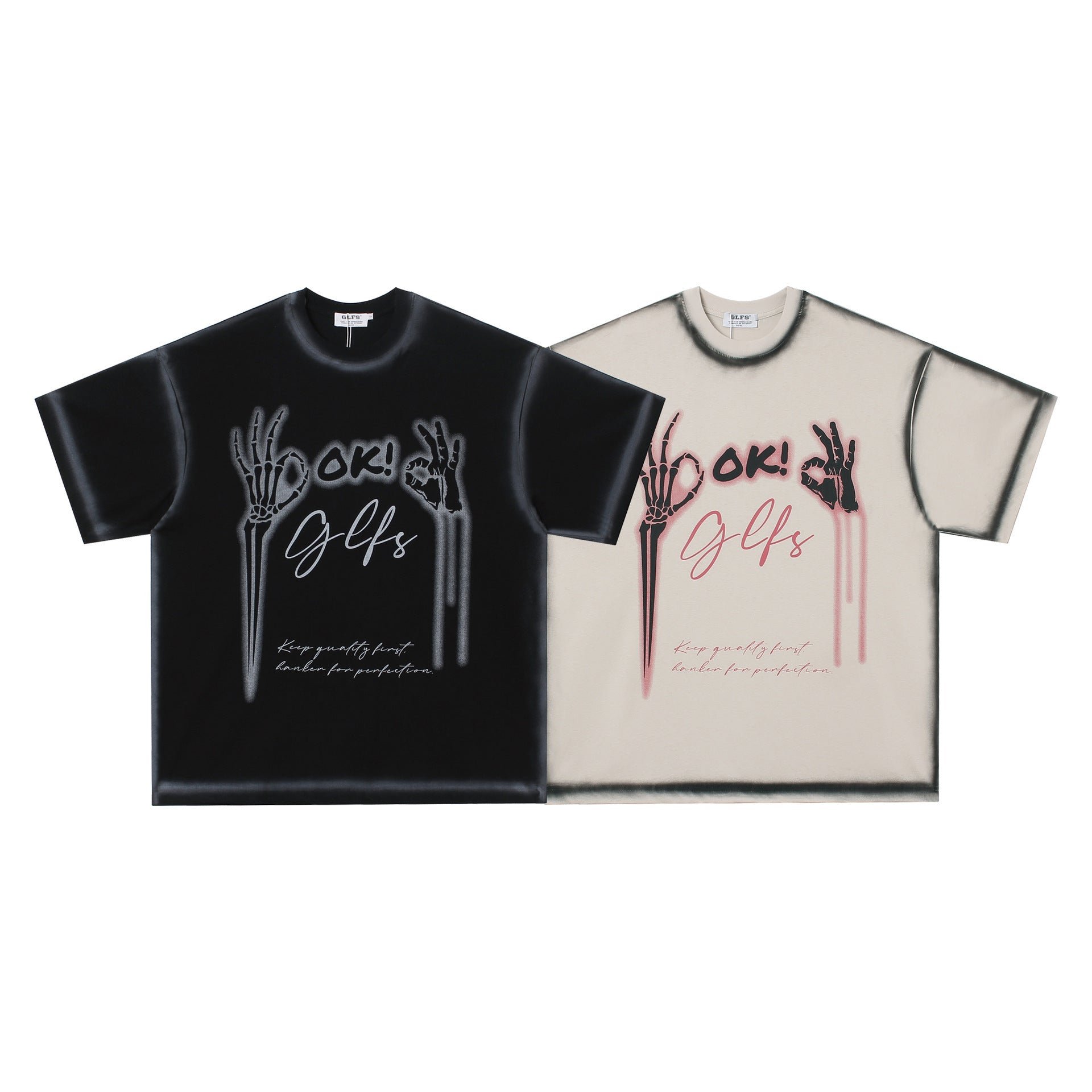 Heavy Short Sleeve T-shirt Men And Women Street Loose Couple Short T Half Sleeve Top