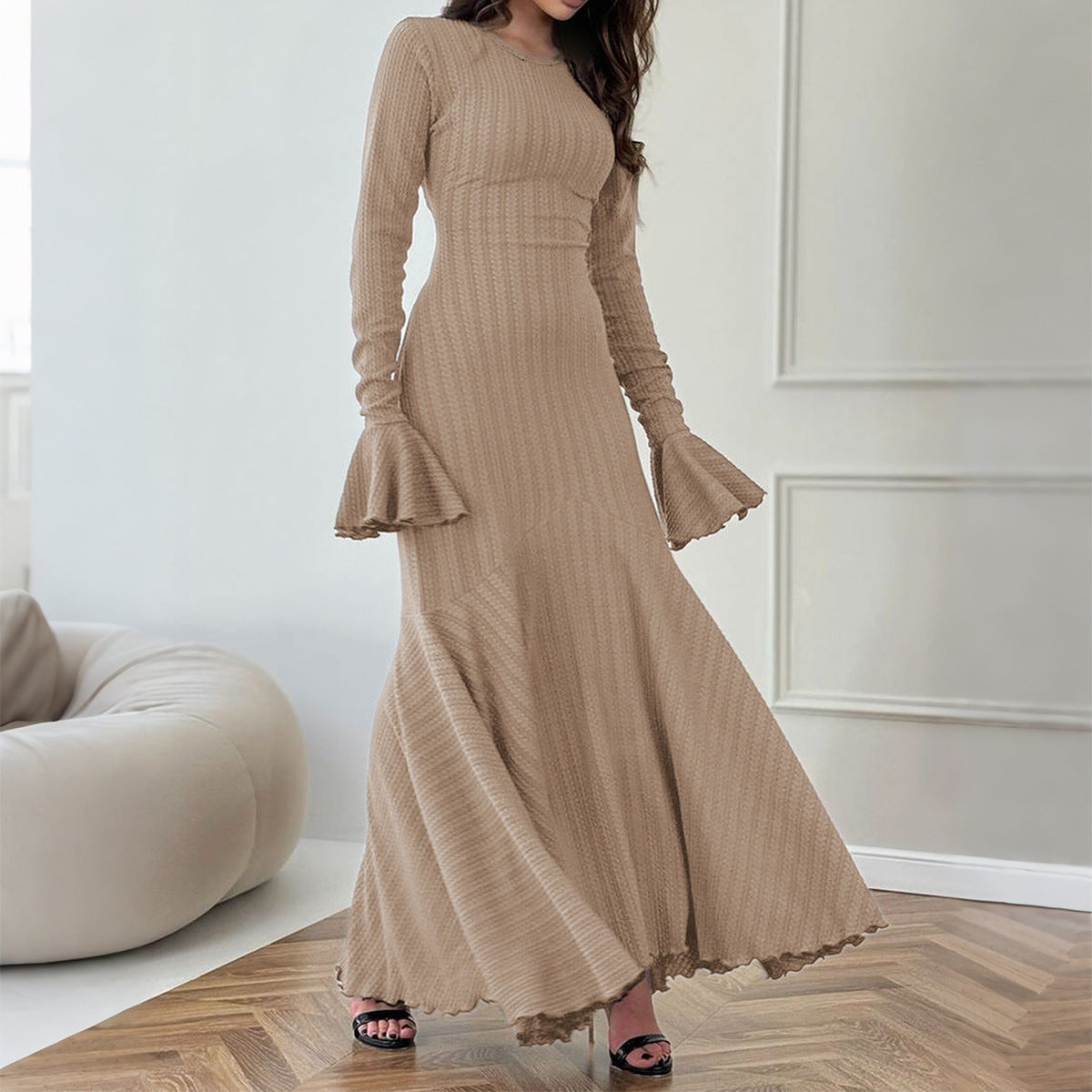 Slim Fit Sweater Long Skirt Dress Women