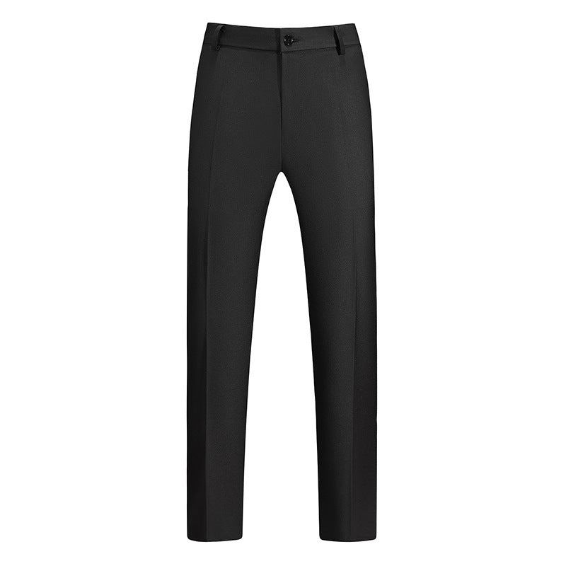 New Boys Straight Solid Color Business Wear Draping Effect Casual Suit Pants