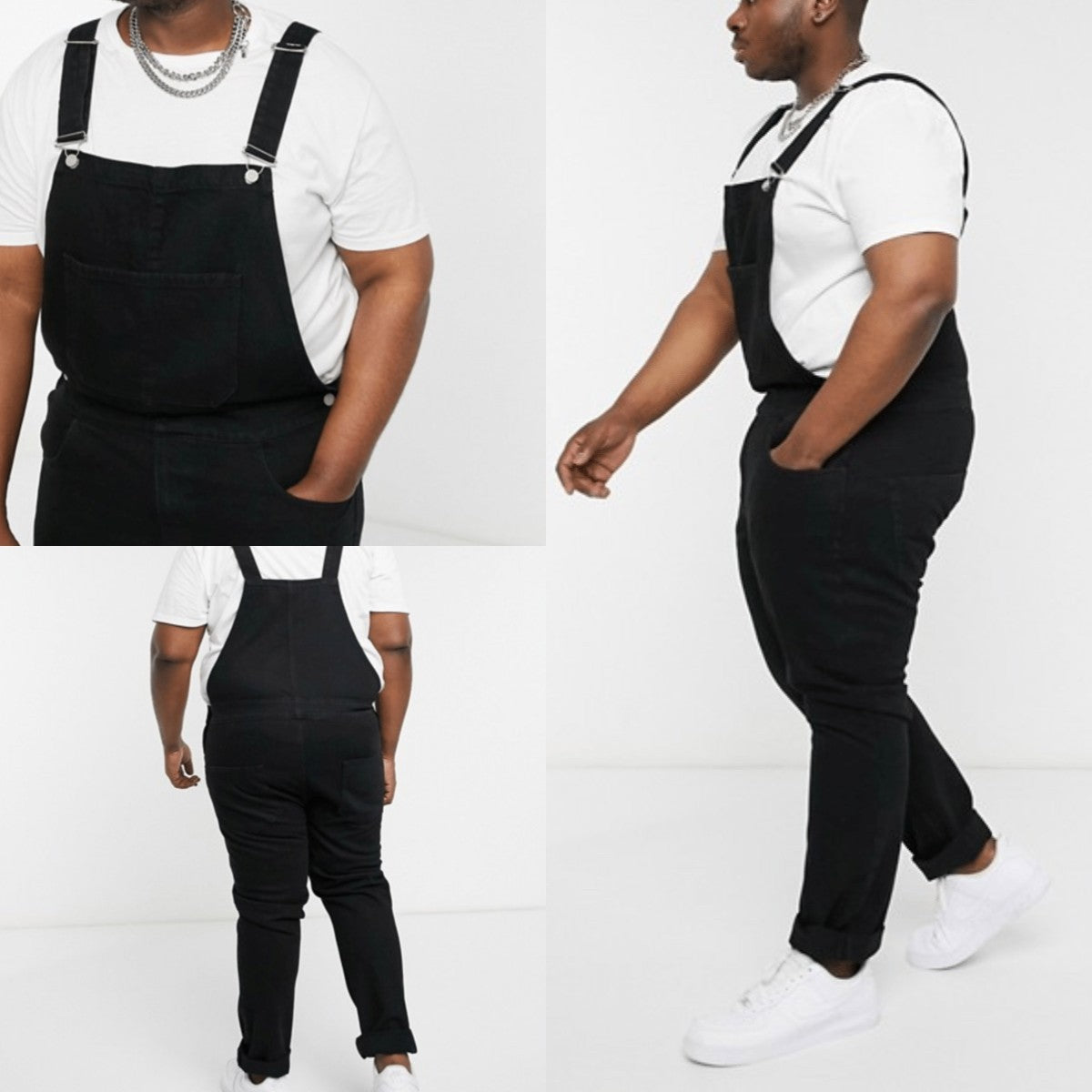 Personality Men's Denim Suspender Pants