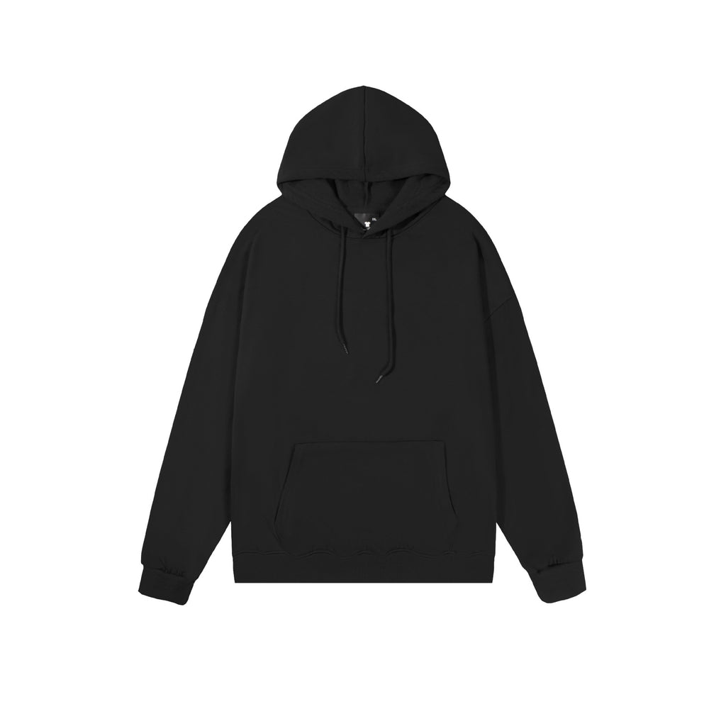 Spring And Autumn Drop Shoulder Loose Solid Color Hooded Sweater For Men And Women