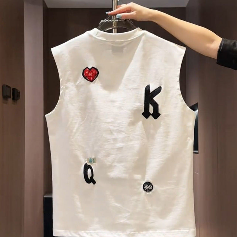 Men Cartoon Printed Sleeveless Vest T-shirt