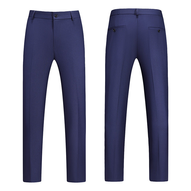 New Boys Straight Solid Color Business Wear Draping Effect Casual Suit Pants