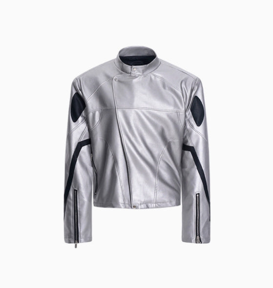 Oblique Placket Motorcycle Jacket