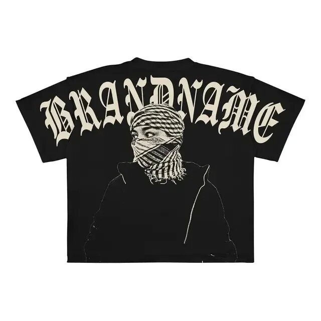 Men Hip Hop Gothic Graphic T-shirt