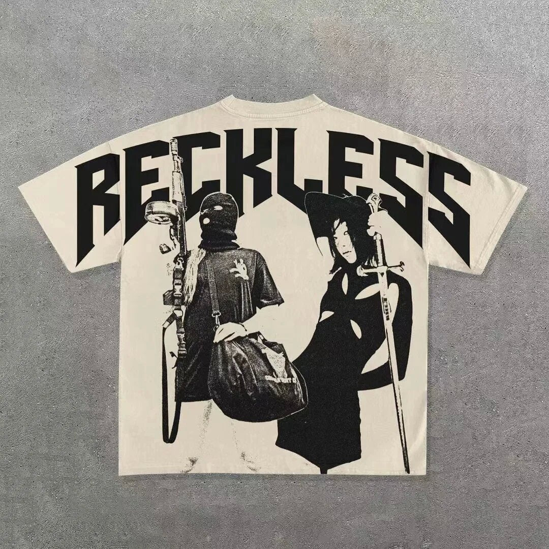 Men Hip Hop Gothic Graphic T-shirt
