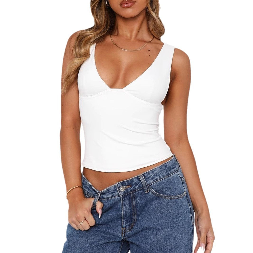 Fashion Personality Sleeveless Vest T-shirt For Women