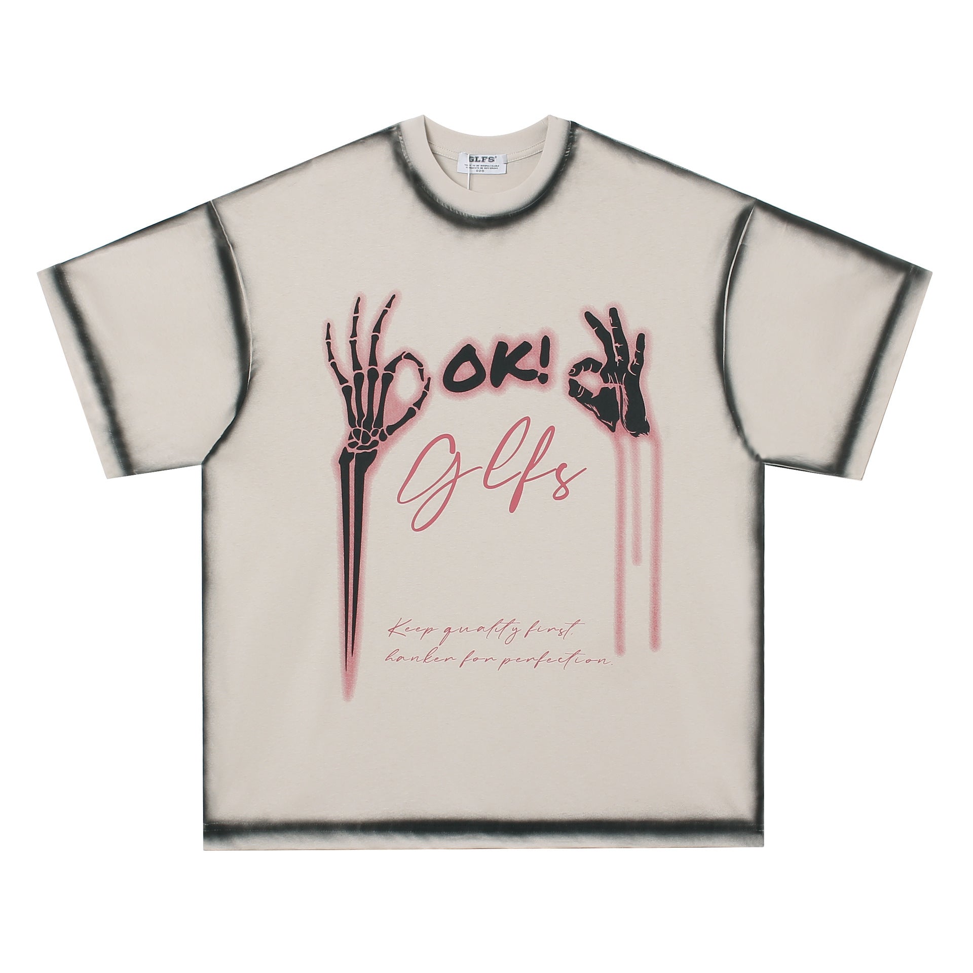 Heavy Short Sleeve T-shirt Men And Women Street Loose Couple Short T Half Sleeve Top