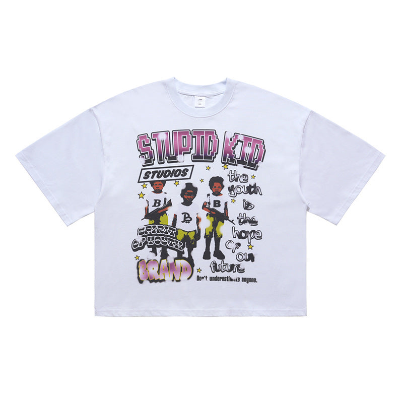 Original Street Men's Short-sleeved T-shirt With Gun Printing