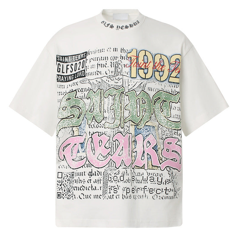 Men Hip Hop Graffiti Short Sleeve T shirt