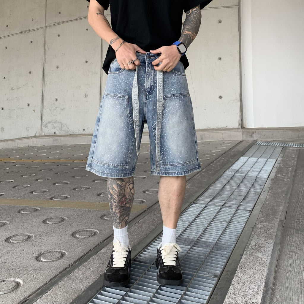 Fashion Work Clothes Gradient Cropped Pants Men