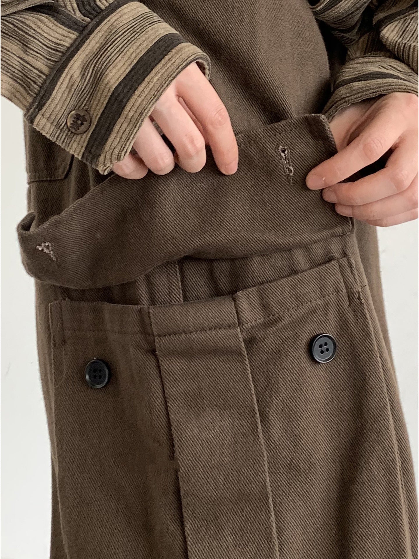 Retro Large Pocket Casual Pants Men's Loose Straight Trousers