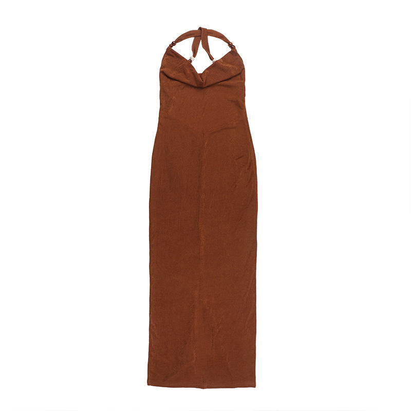 Backless Vacation Style Sheath Dress Women