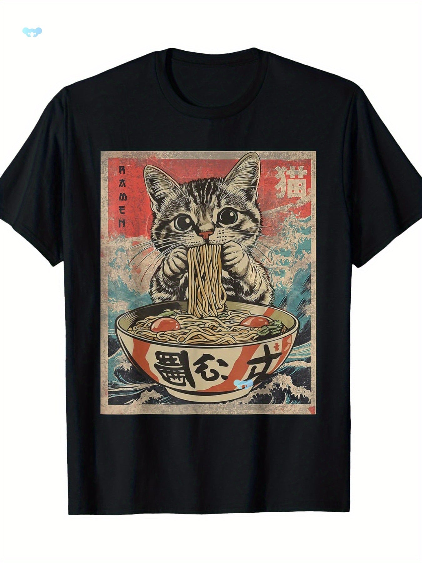 Cat Ramen Anime T Shirt For Men