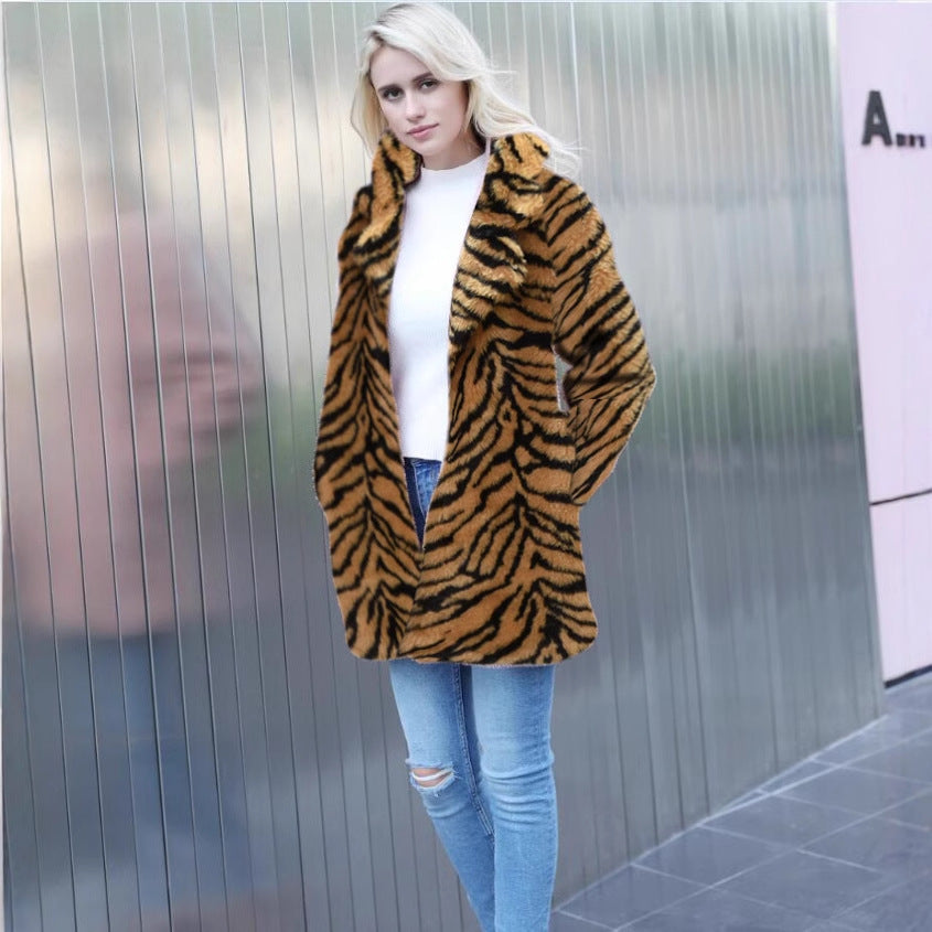 Commuter Mid-length Suit New Artificial Leather Fur Coat
