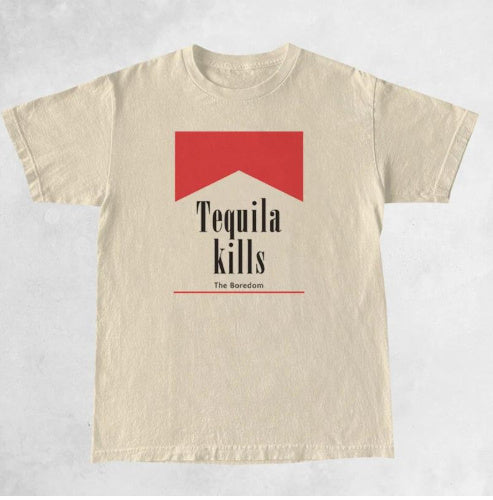 Enjoy Tequila Retro Graphic Tees Women Cute Funny Alcoh