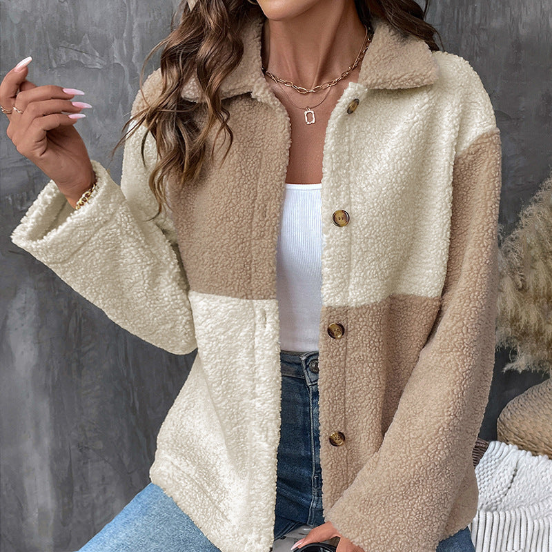 Thickened Assorted Color Single-breasted Lapel Casual Jacket