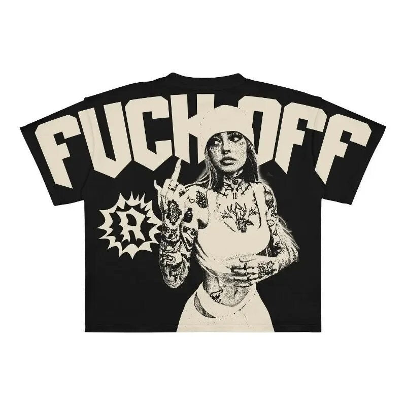 Men Hip Hop Gothic Graphic T-shirt