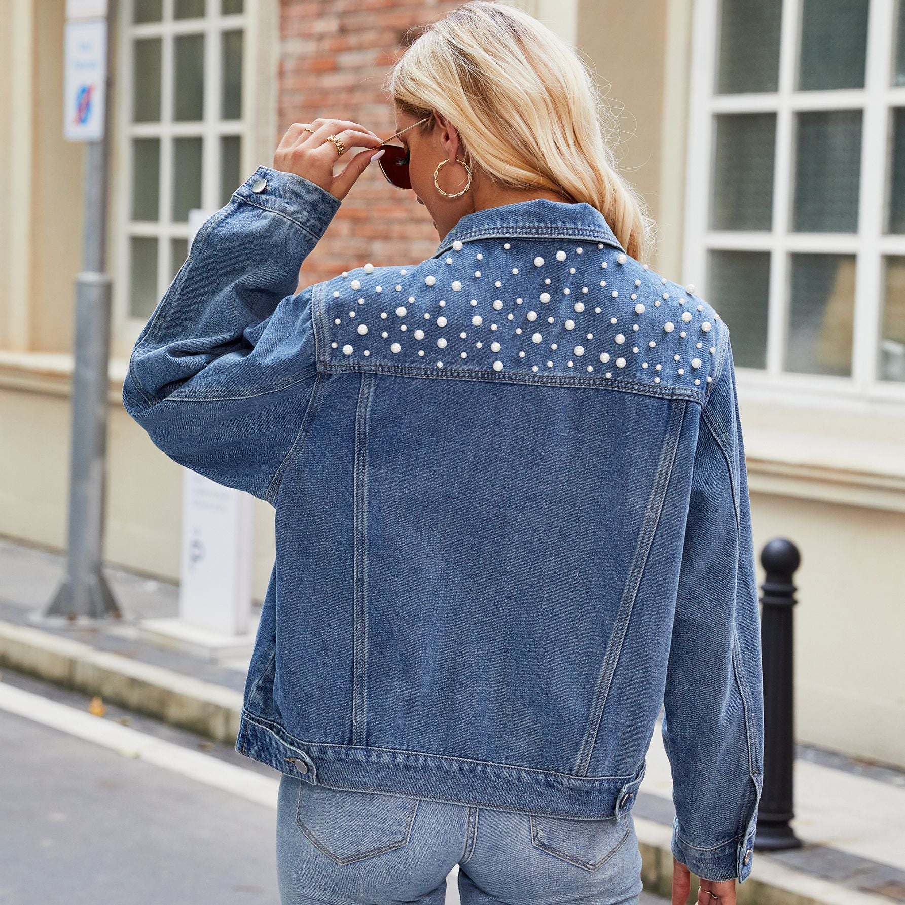 Slim Fit Washed Short Long Sleeved Denim Jacket Top For Women