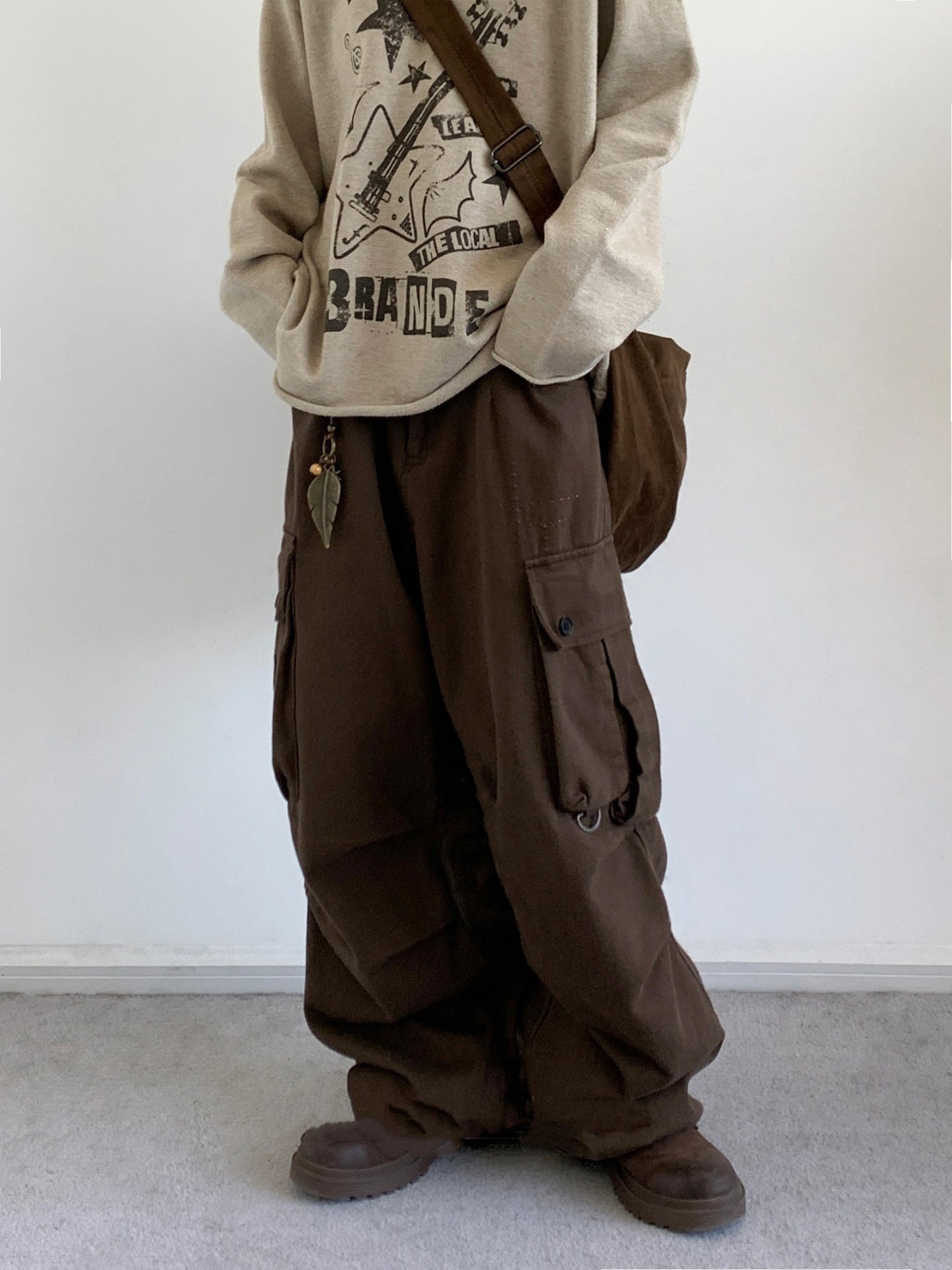 Retro Large Pocket Casual Pants Men's Loose Straight Trousers