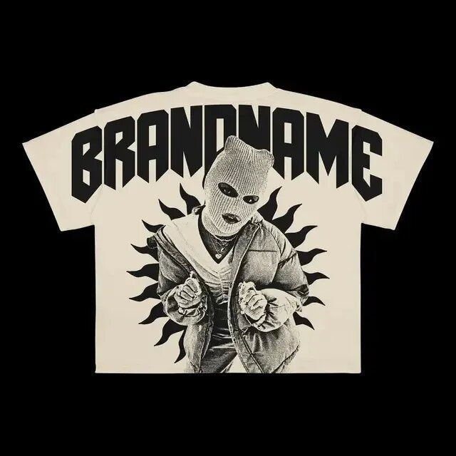 Men Hip Hop Gothic Graphic T-shirt