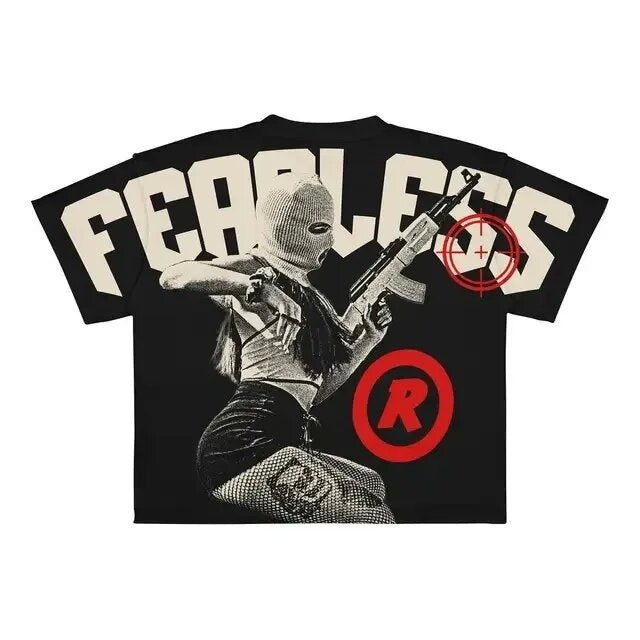 Men Hip Hop Gothic Graphic T-shirt