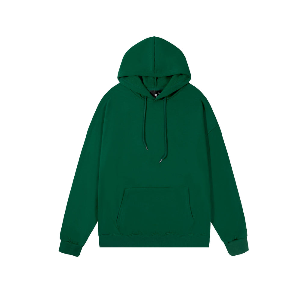 Spring And Autumn Drop Shoulder Loose Solid Color Hooded Sweater For Men And Women