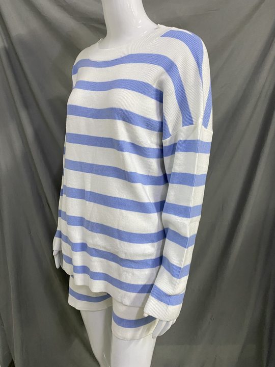 2-piece Striped Long Sleeved Sweater Set