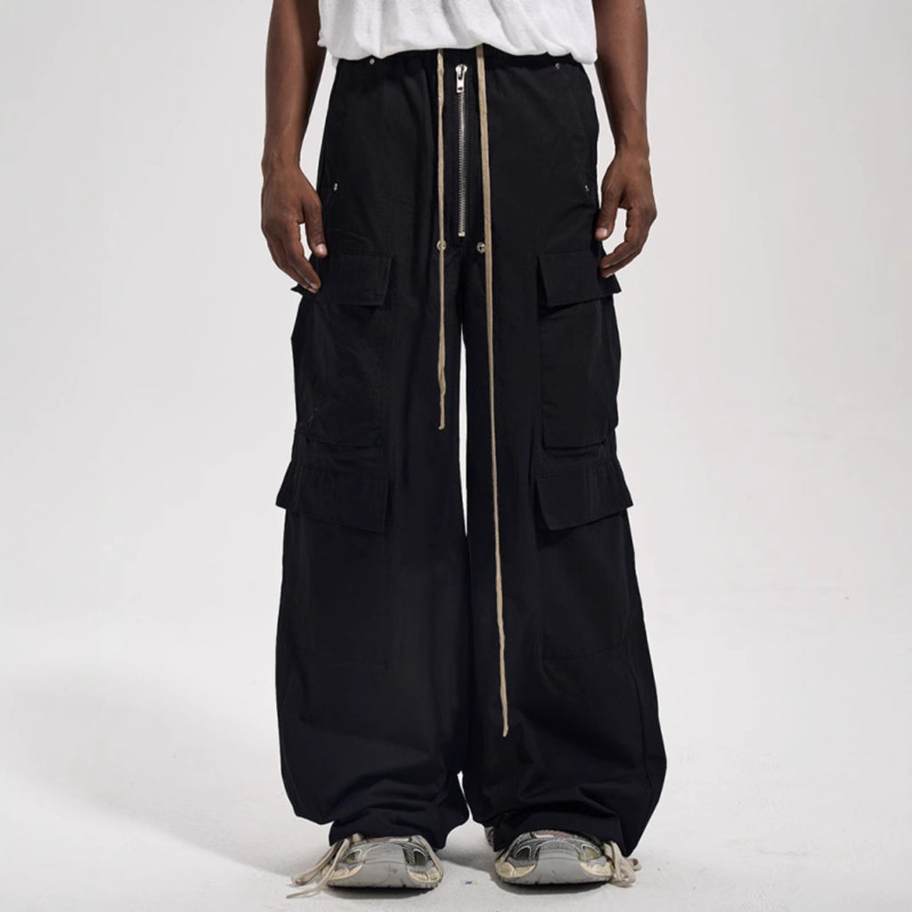 Side Pocket Loose Mop Tooling Flared Casual Pants