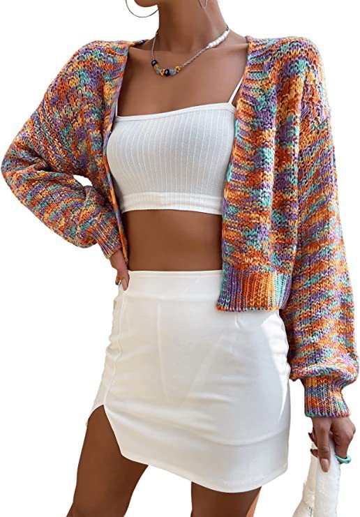 Women's Retro Colorized Sweater Casual Jacket