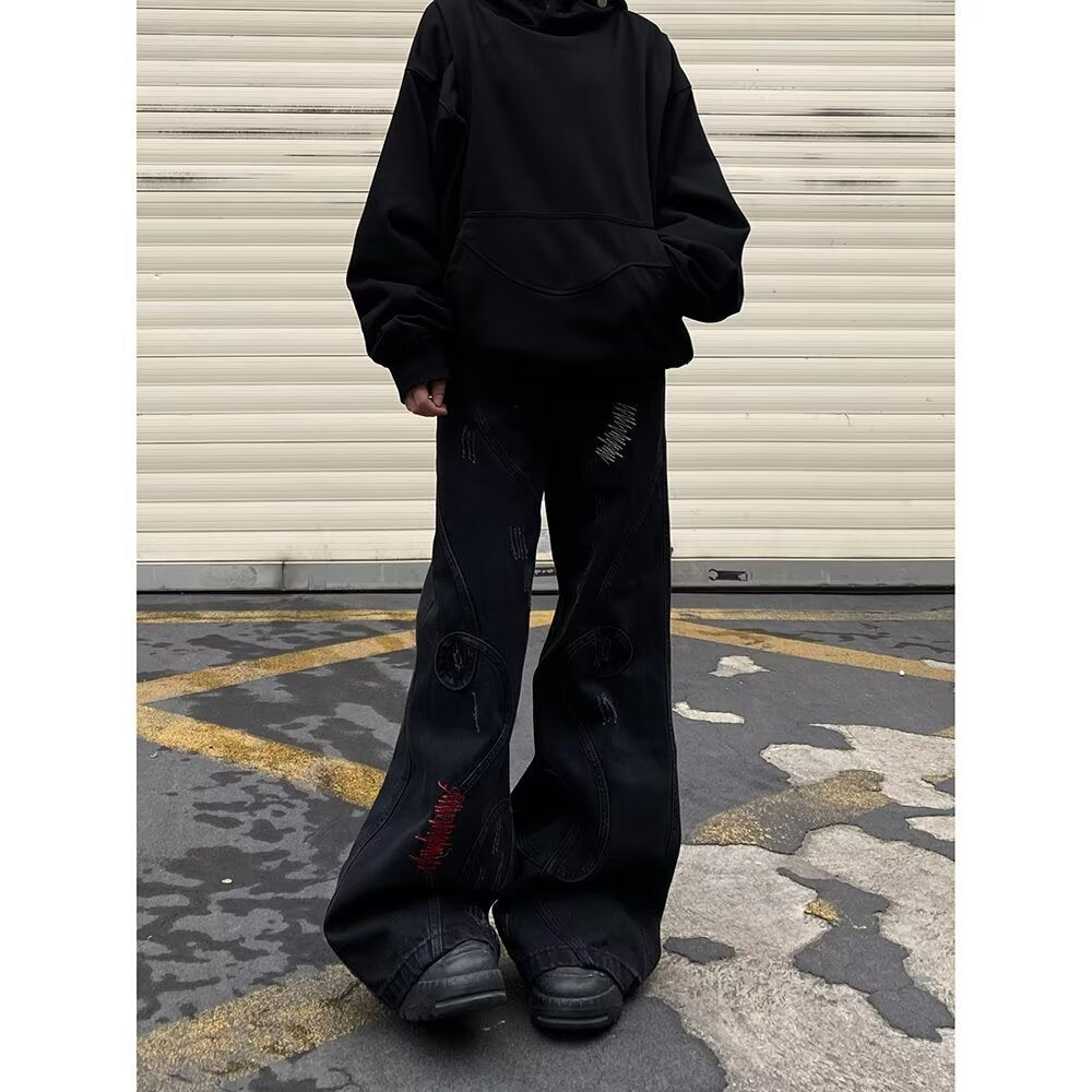 Men's Versatile Embroidered Vintage Skinny Jeans